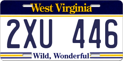 WV license plate 2XU446