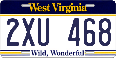 WV license plate 2XU468