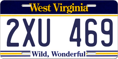 WV license plate 2XU469