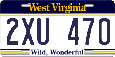 WV license plate 2XU470