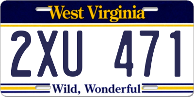 WV license plate 2XU471