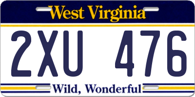 WV license plate 2XU476