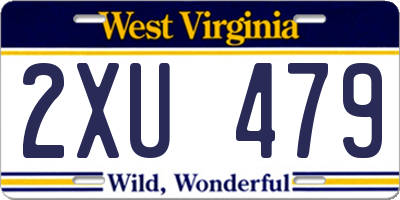 WV license plate 2XU479