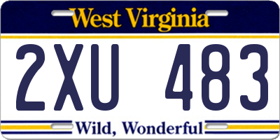 WV license plate 2XU483