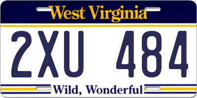 WV license plate 2XU484