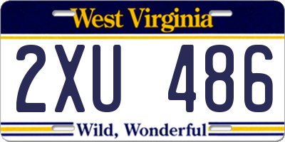 WV license plate 2XU486