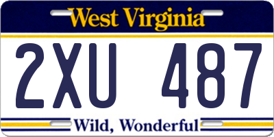 WV license plate 2XU487