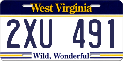 WV license plate 2XU491