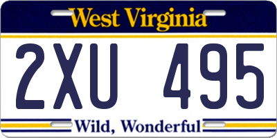 WV license plate 2XU495