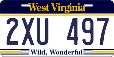 WV license plate 2XU497