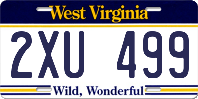 WV license plate 2XU499