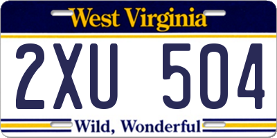 WV license plate 2XU504