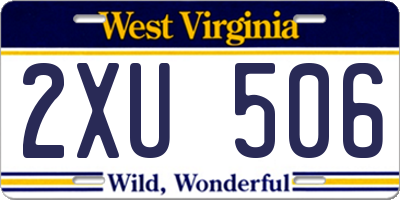 WV license plate 2XU506
