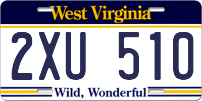 WV license plate 2XU510