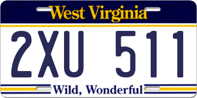 WV license plate 2XU511