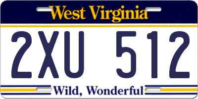 WV license plate 2XU512