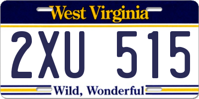 WV license plate 2XU515