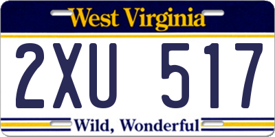 WV license plate 2XU517