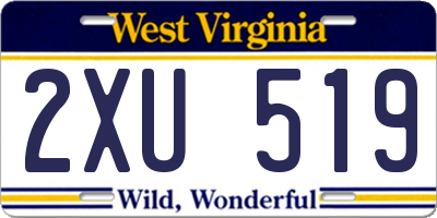 WV license plate 2XU519