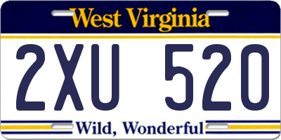 WV license plate 2XU520