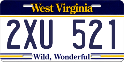 WV license plate 2XU521