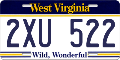 WV license plate 2XU522