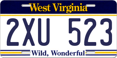 WV license plate 2XU523