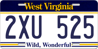 WV license plate 2XU525
