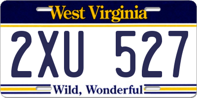 WV license plate 2XU527