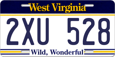 WV license plate 2XU528