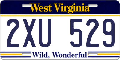 WV license plate 2XU529