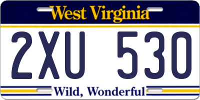WV license plate 2XU530