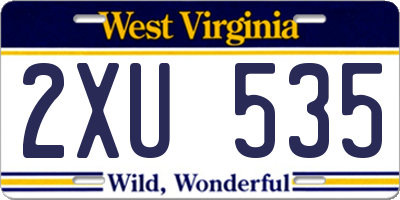 WV license plate 2XU535