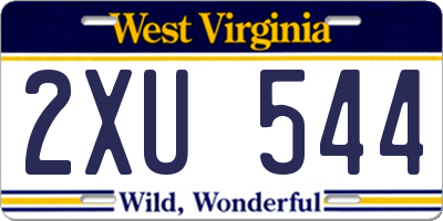 WV license plate 2XU544