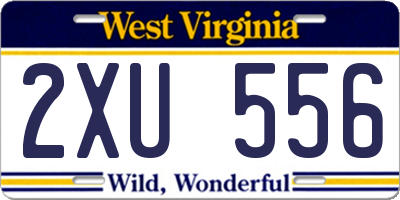 WV license plate 2XU556