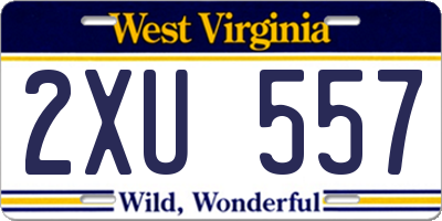 WV license plate 2XU557