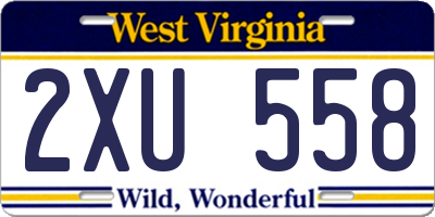 WV license plate 2XU558
