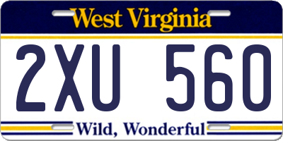 WV license plate 2XU560