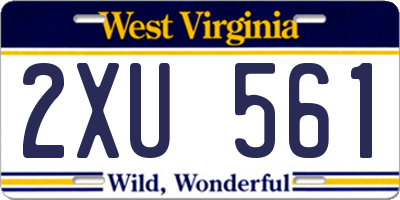 WV license plate 2XU561