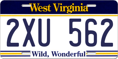 WV license plate 2XU562