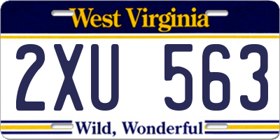 WV license plate 2XU563