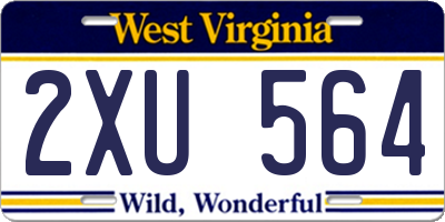 WV license plate 2XU564