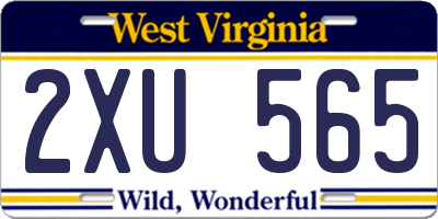 WV license plate 2XU565