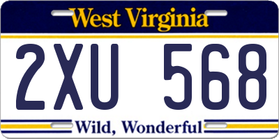 WV license plate 2XU568