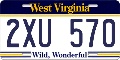 WV license plate 2XU570