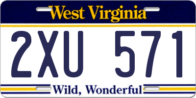 WV license plate 2XU571