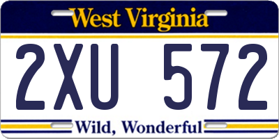 WV license plate 2XU572
