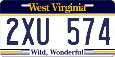 WV license plate 2XU574
