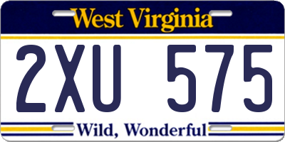 WV license plate 2XU575