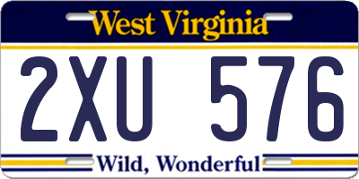 WV license plate 2XU576